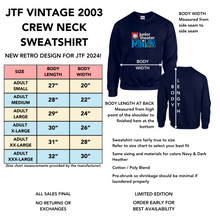 Load image into Gallery viewer, JTF Vintage 2003 Crew Neck Sweatshirt Navy Blue