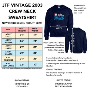 JTF Vintage 2003 Crew Neck Sweatshirt Dark Heather