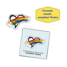 Load image into Gallery viewer, JTF Rainbow Heart Pin (Proceeds benefit JumpStart Theatre)