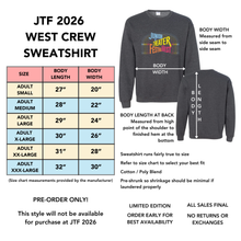 Load image into Gallery viewer, JTF 2026 West Crew Sweatshirt DARK HEATHER - PRE-ORDER ONLY