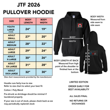 Load image into Gallery viewer, JTF 2026 Pullover Hoodie ANTIQUE SAPPHIRE Adult Sizes