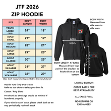 Load image into Gallery viewer, JTF 2026 Zip Hoodie BLACK Youth Size