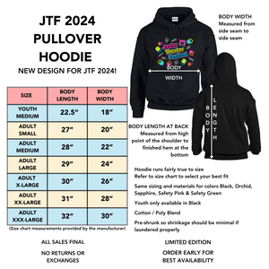 JTF 2024 Pullover Hoodie Black YOUTH MEDIUM